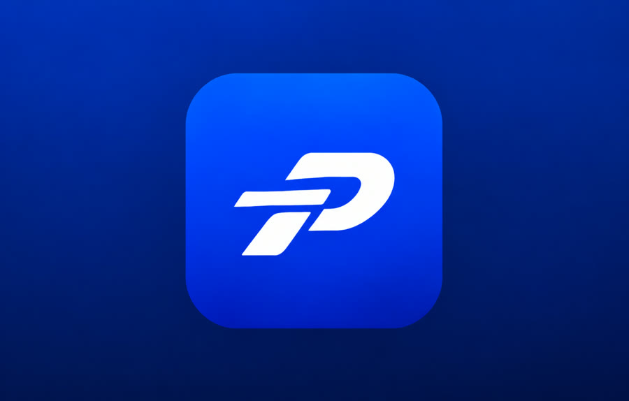 LinePower P mark in electric blue